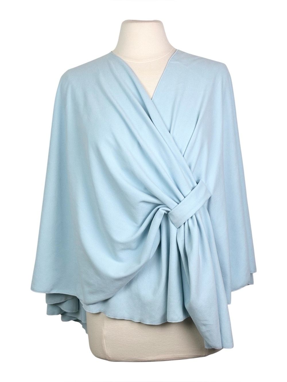 Light Blue Wrap Poncho Cape Shawl One Size